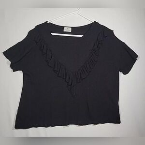 Petit Gateau Short Sleeve Black Sweater